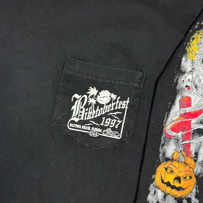 Vintage 1997 Biketoberfest spooky Halloween long sleeve print shirt (L)