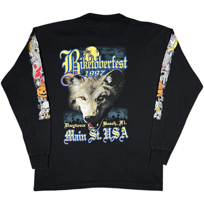 Vintage 1997 Biketoberfest spooky Halloween long sleeve print shirt (L)