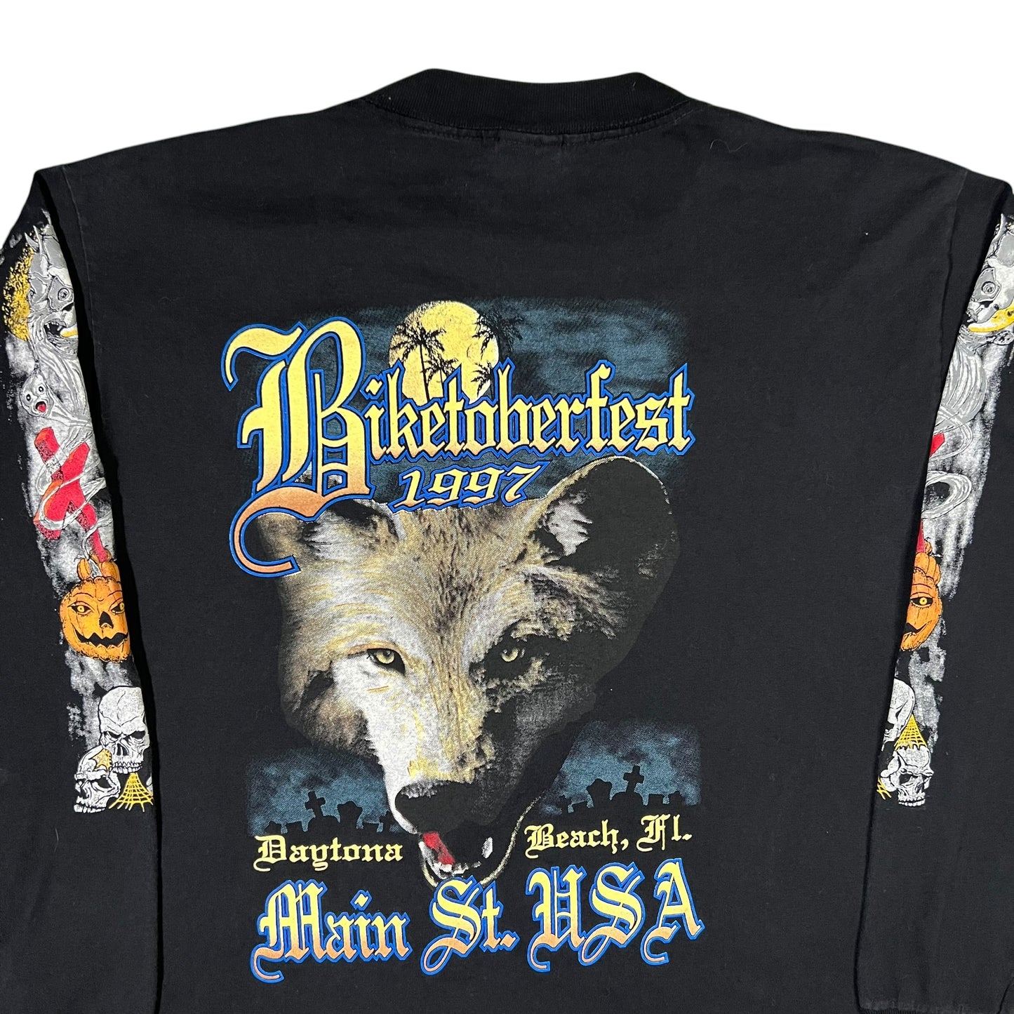 Vintage 1997 Biketoberfest spooky Halloween long sleeve print shirt (L)
