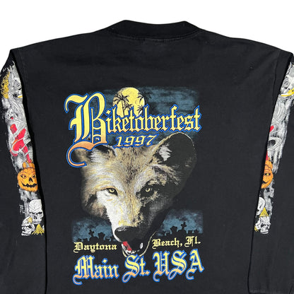 Vintage 1997 Biketoberfest spooky Halloween long sleeve print shirt (L)