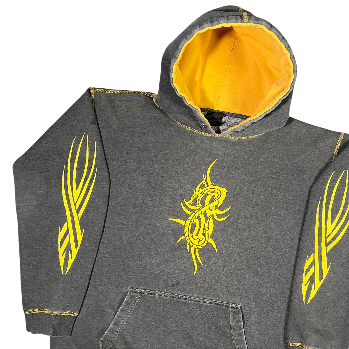 Vintage Y2K Verbal Assault Dragon faded sleeve print hoodie (L)