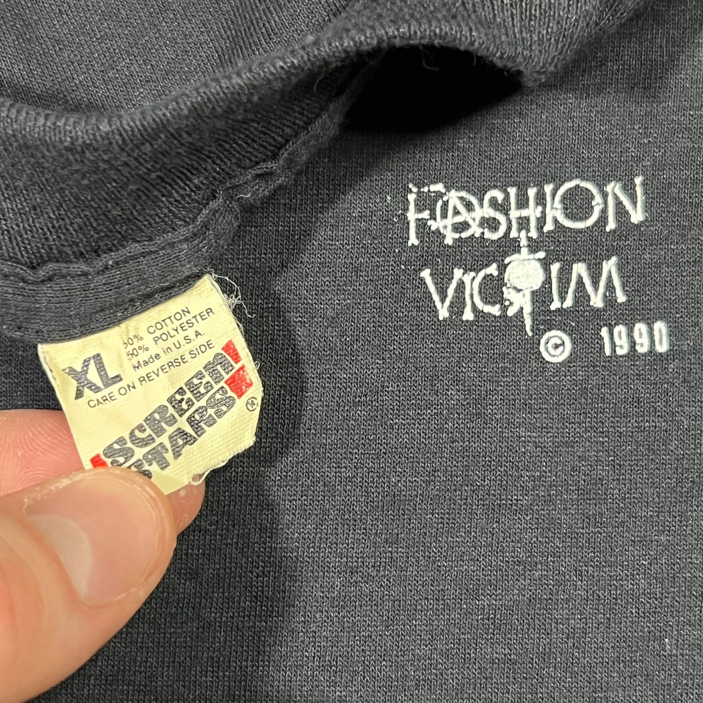 Vintage 1990 Fashion Victim ASSHOLES ARE PEOPLE, TOO tee (L)