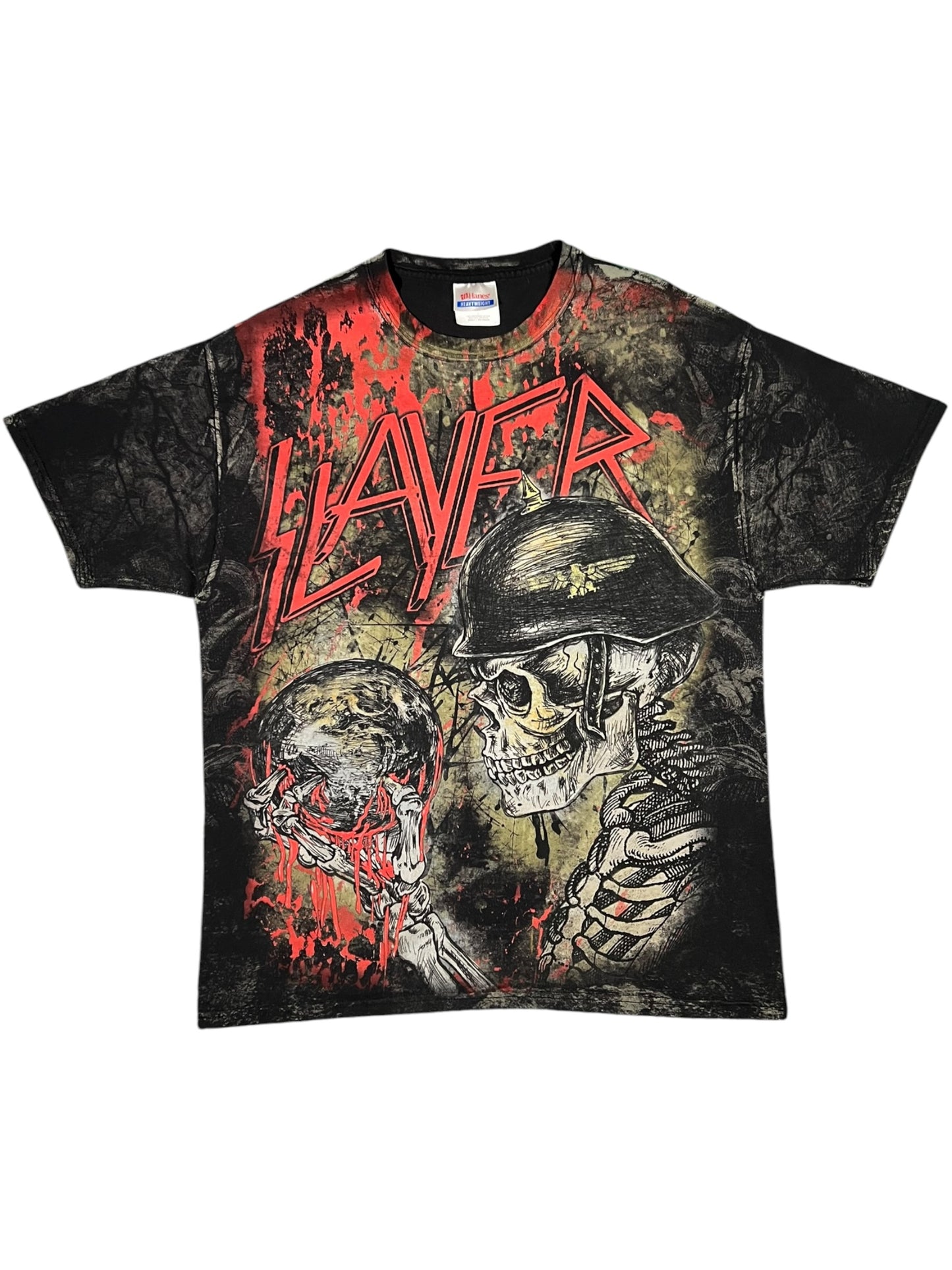 Vintage Y2K Hanes Slayer all over print band tee (L)