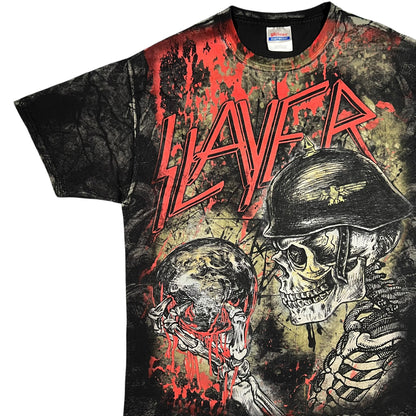 Vintage Y2K Hanes Slayer all over print band tee (L)
