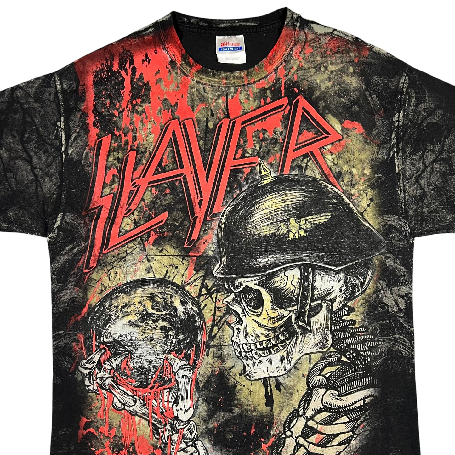 Vintage Y2K Hanes Slayer all over print band tee (L)