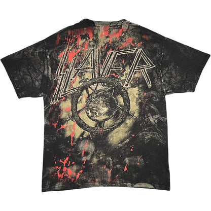 Vintage Y2K Hanes Slayer all over print band tee (L)