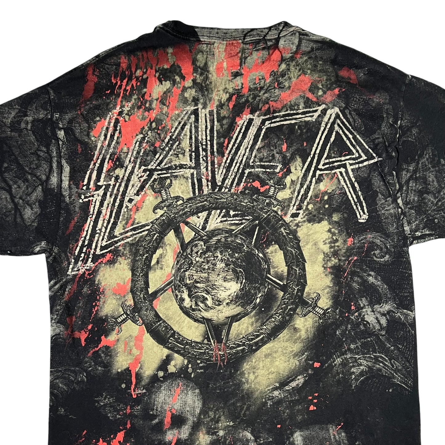 Vintage Y2K Hanes Slayer all over print band tee (L)