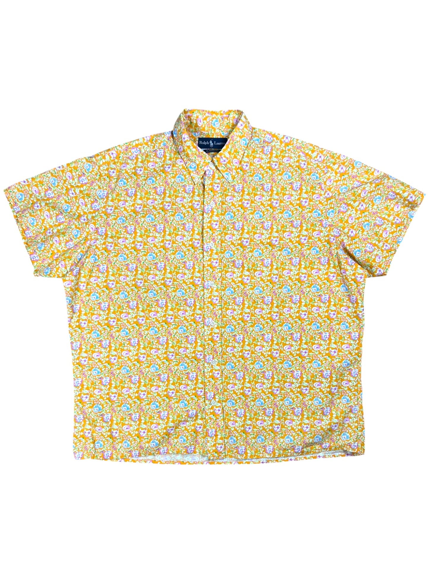 Vintage 90s Polo Ralph Lauren short sleeve floral button down shirt (L/XL)