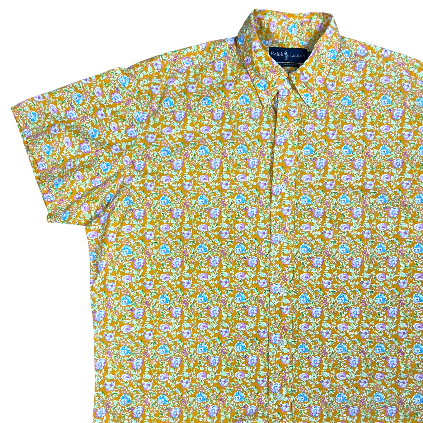 Vintage 90s Polo Ralph Lauren short sleeve floral button down shirt (L/XL)