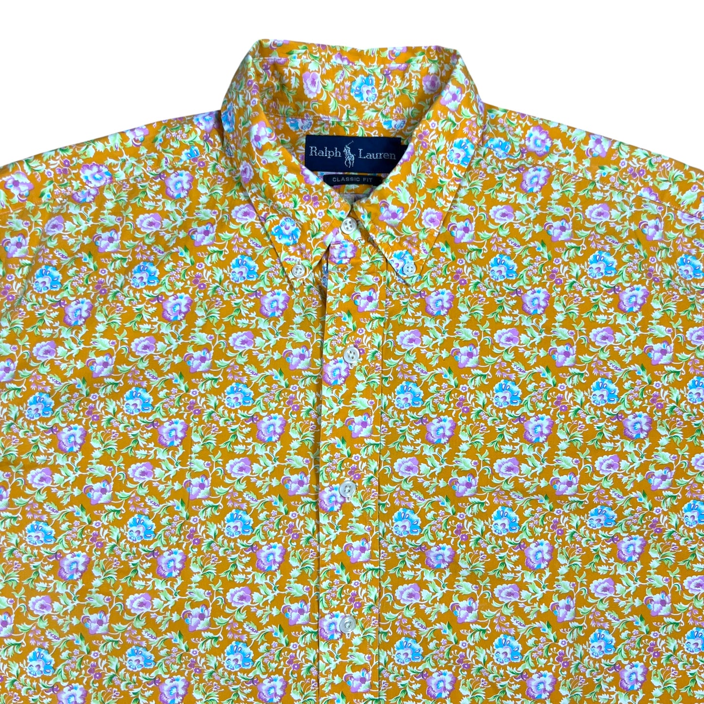Vintage 90s Polo Ralph Lauren short sleeve floral button down shirt (L/XL)