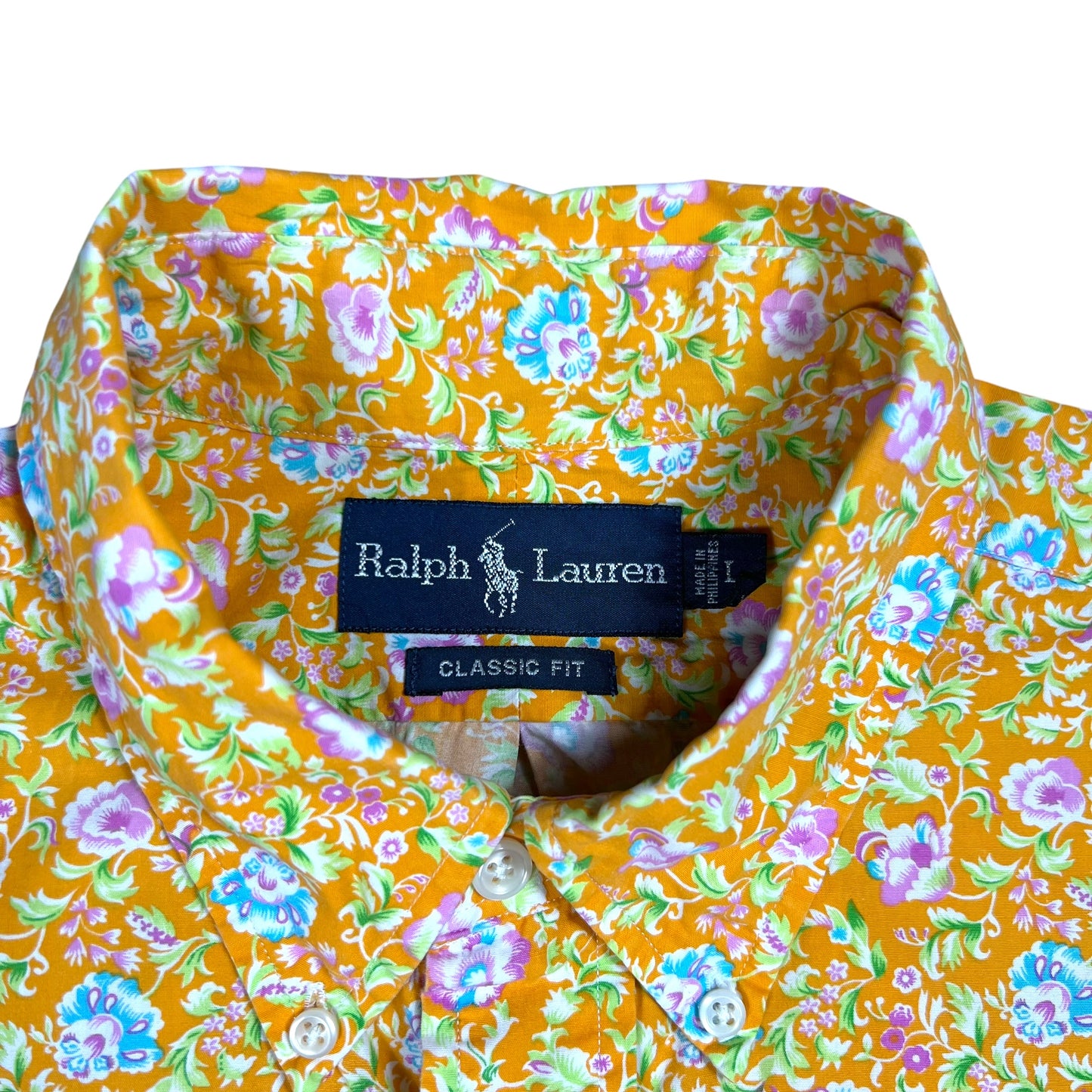 Vintage 90s Polo Ralph Lauren short sleeve floral button down shirt (L/XL)