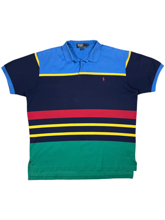 Vintage 90s Polo Ralph Lauren color block polo shirt (XL)
