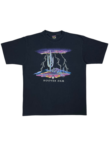 Vintage 1996 Hoover Dam Lightning Storm Desert tee (L)