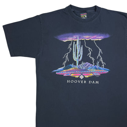 Vintage 1996 Hoover Dam Lightning Storm Desert tee (L)