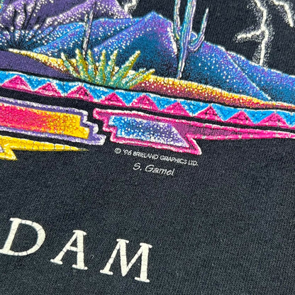 Vintage 1996 Hoover Dam Lightning Storm Desert tee (L)