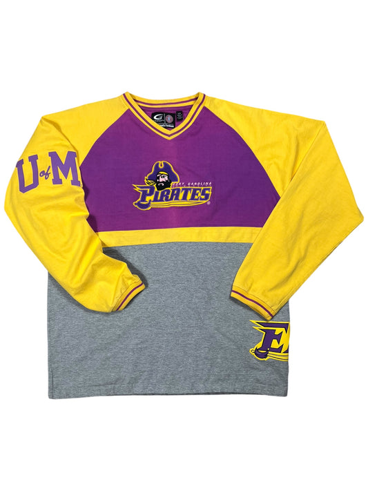 Vintage Y2K Eastern Carolina University ECU Pirates color block long sleeve (L/XL)