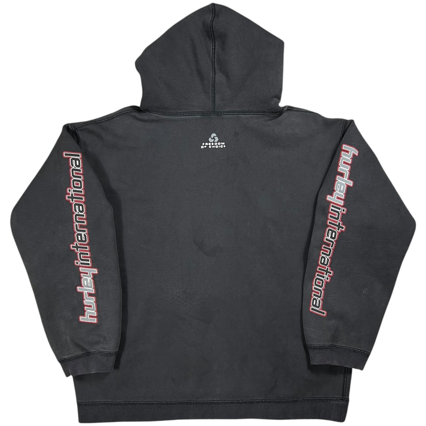 Vintage Y2K Hurley International Freedom of Choice faded surf wear sleeve print hoodie (M/L)
