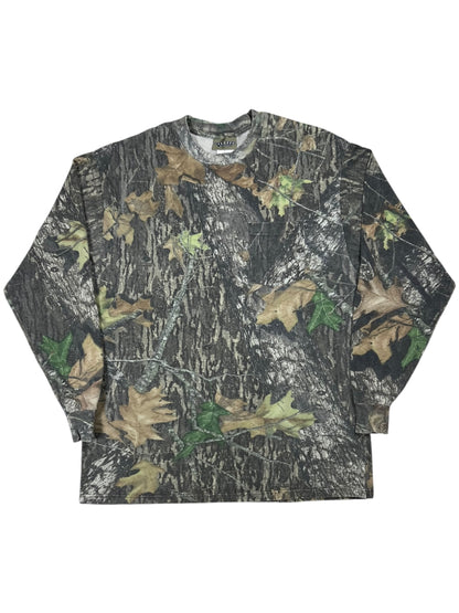 Vintage Y2K Jerzees Outdoors Mossy Oak camo long sleeve pocket tee (L)