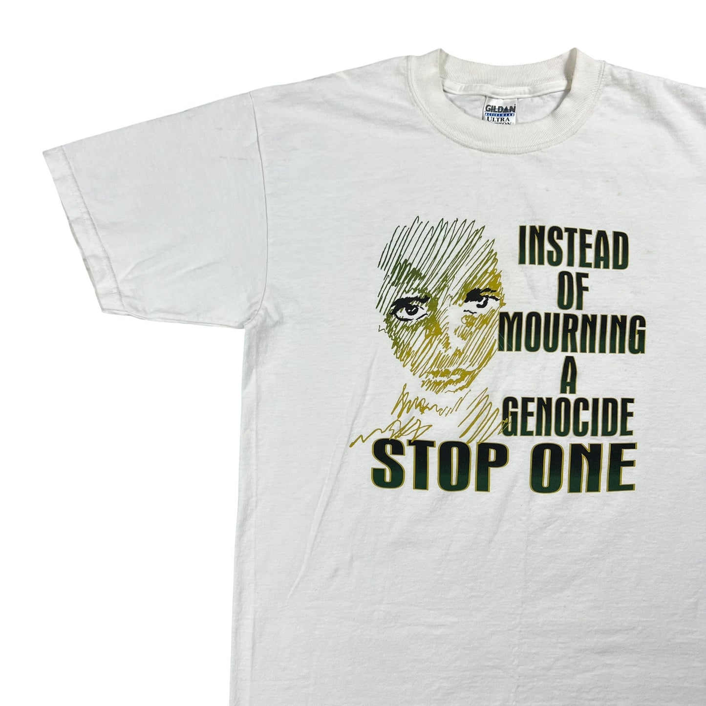 Vintage 2006 Instead Of Mourning A Genocide Stop One Save Darfur tee (M)