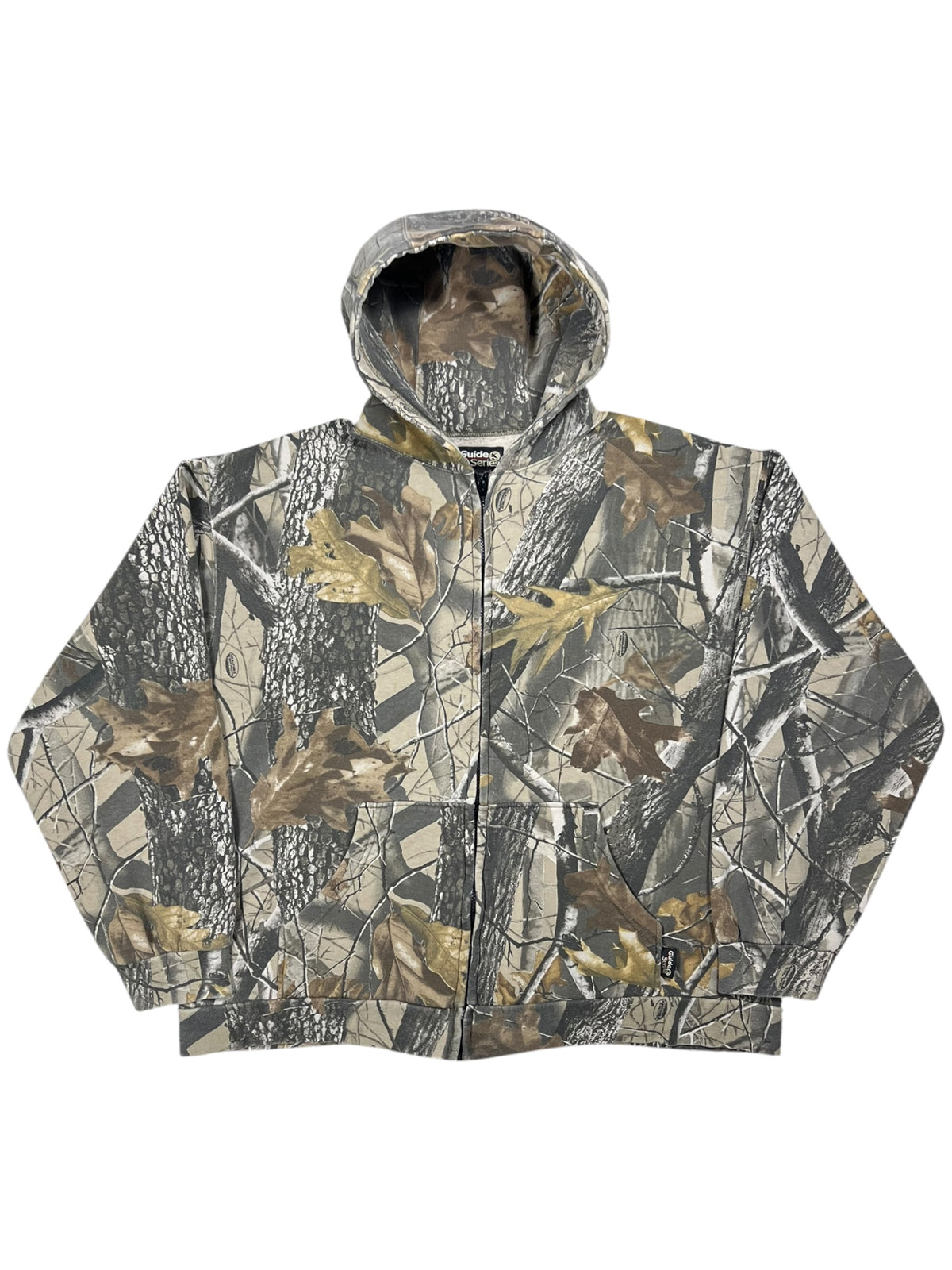 Vintage Y2K Guide Series Real Tree Camo faded zip up hoodie (XL)
