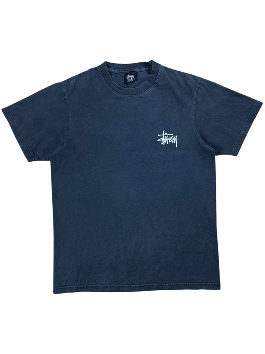 Y2K Stüssy faded black logo tee (S)
