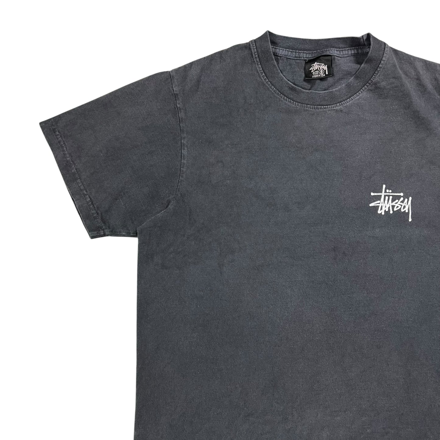 Y2K Stüssy faded black logo tee (S)