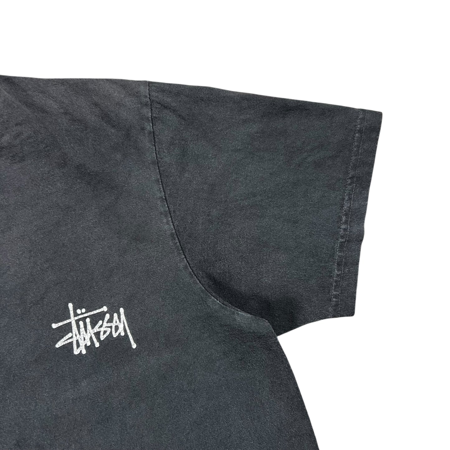 Y2K Stüssy faded black logo tee (S)