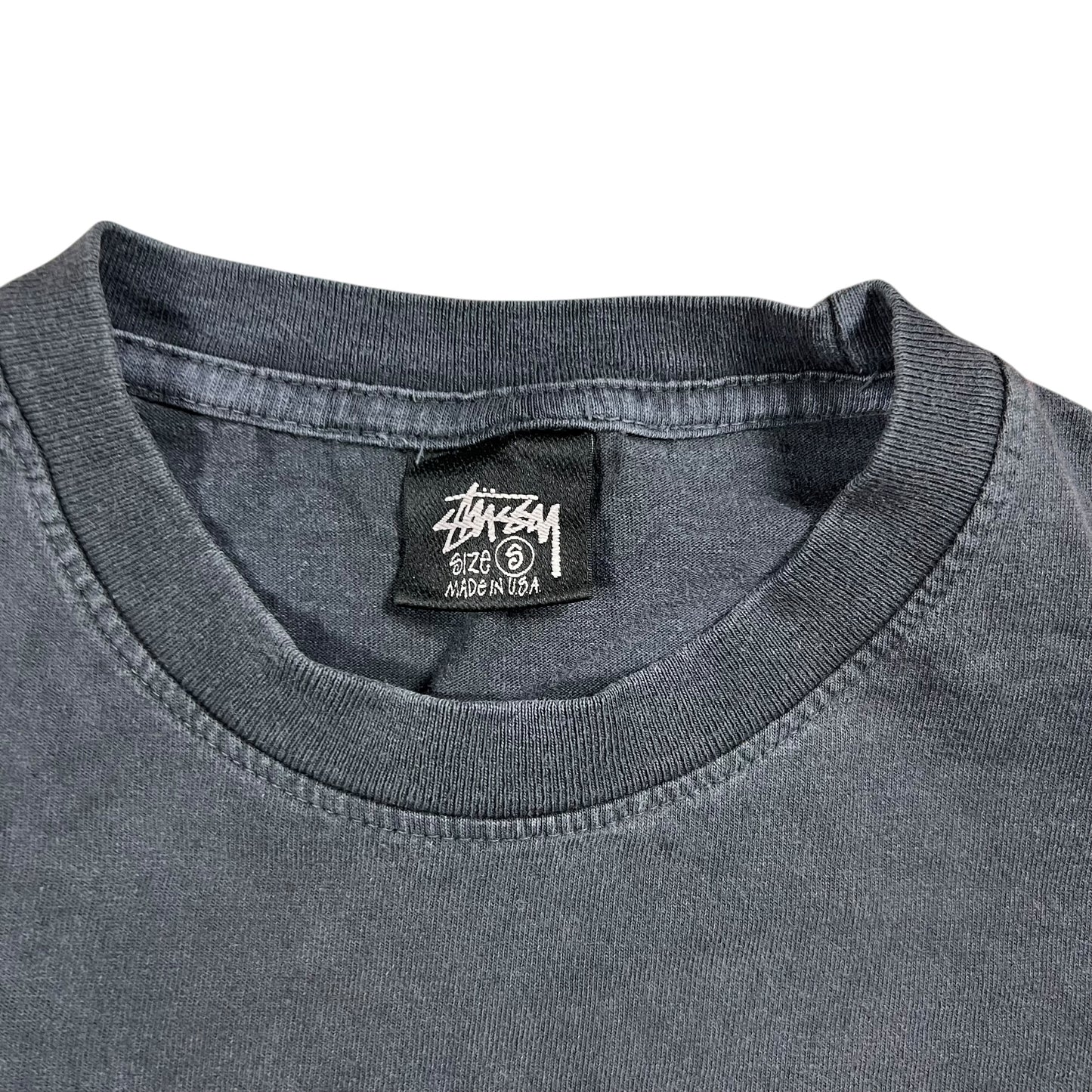 Y2K Stüssy faded black logo tee (S)