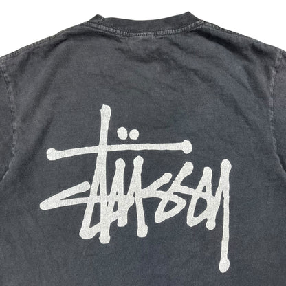 Y2K Stüssy faded black logo tee (S)
