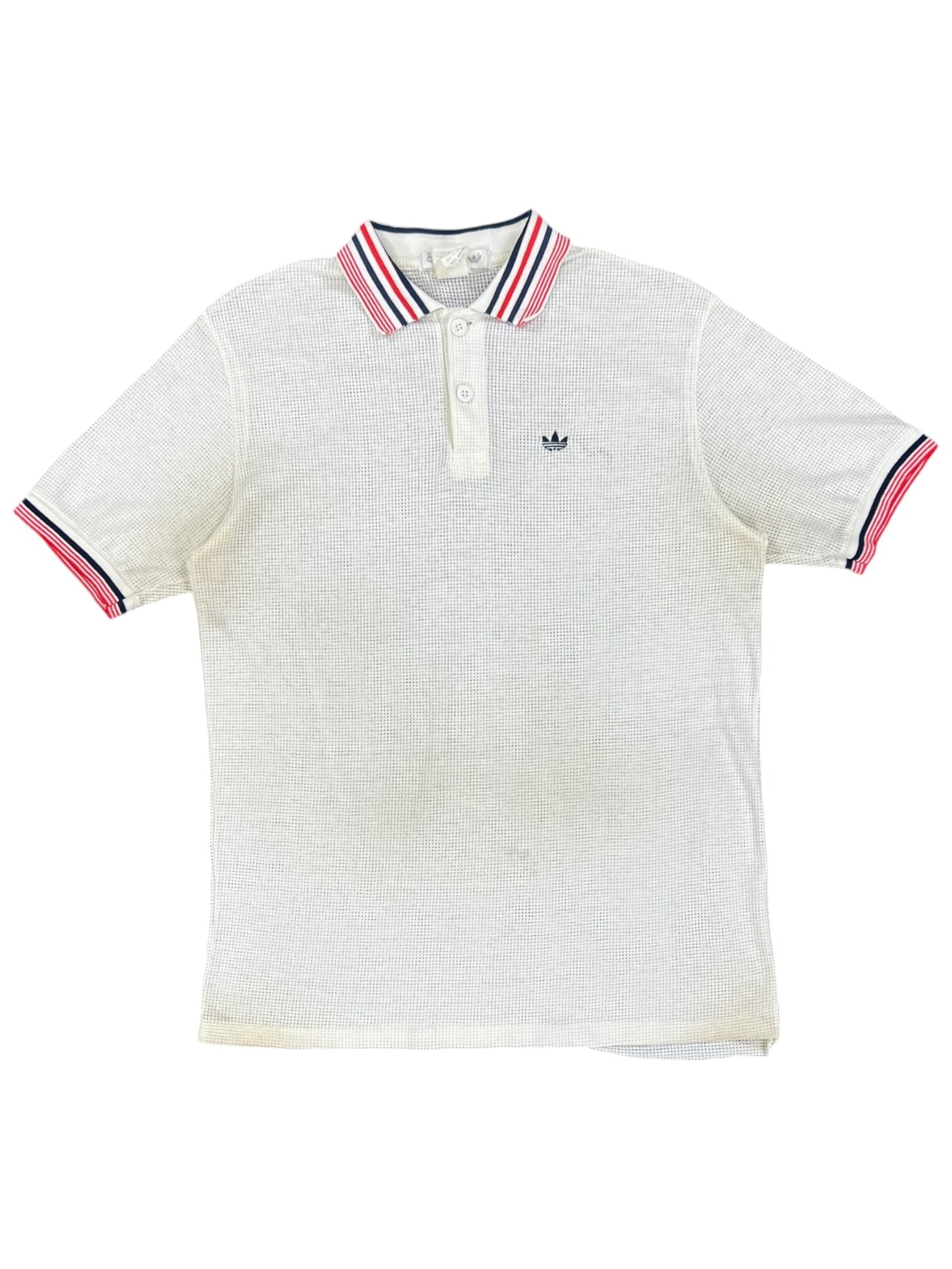 Vintage 80s Adidas USA made mesh polo shirt (M)