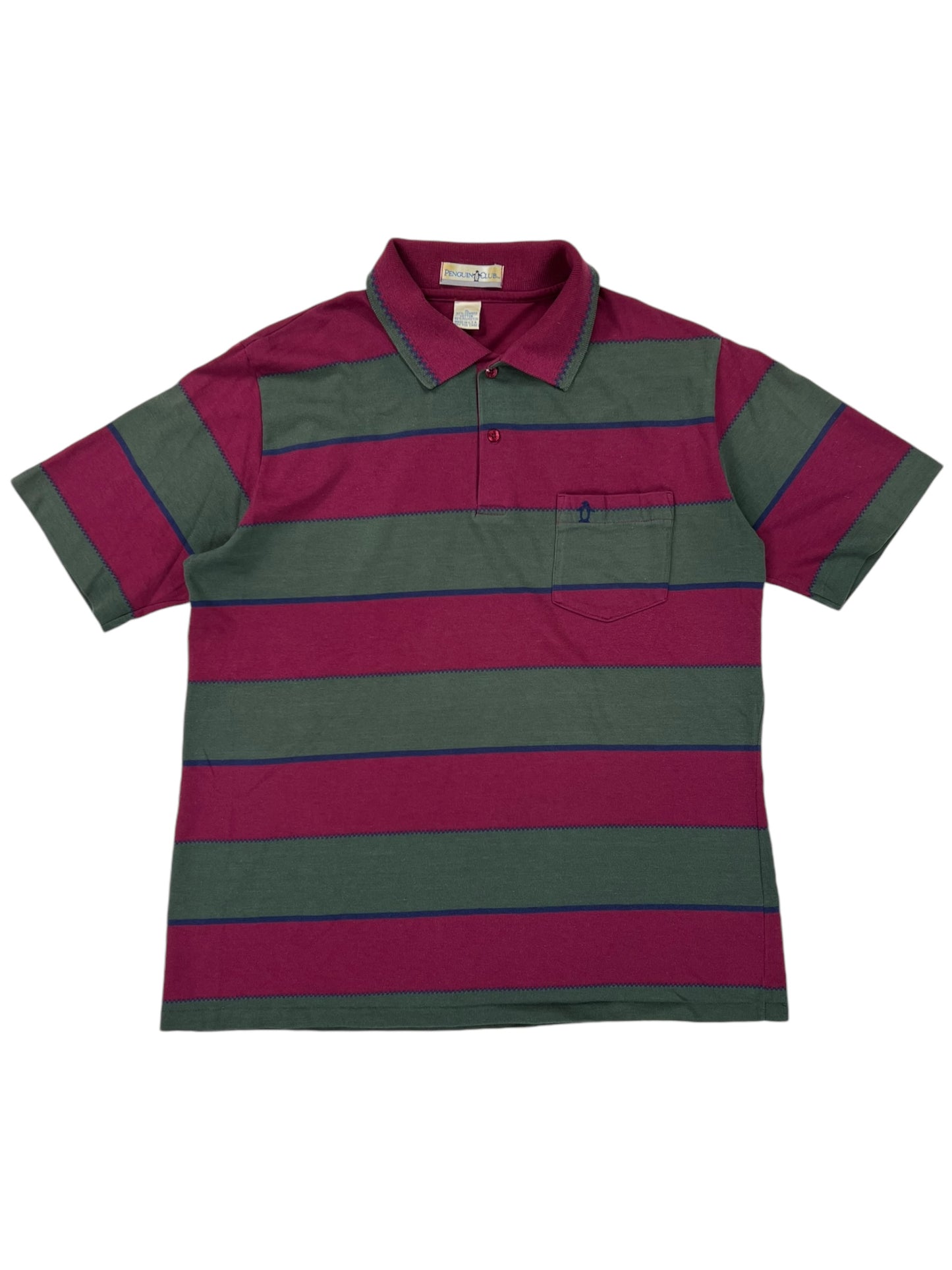 Vintage 90s Penguin Club striped polo shirt (L)