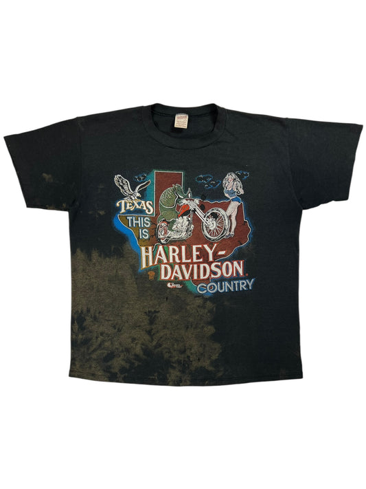 Vintage 1970s This is Harley Davidson Country biker babe faded tee (L)