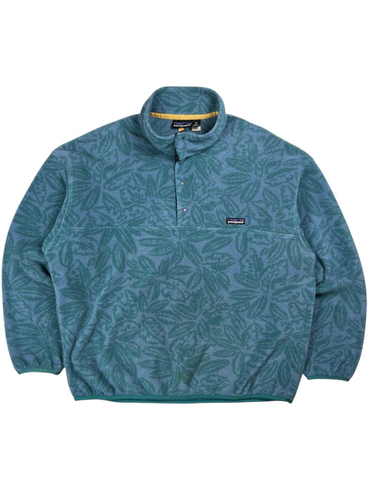 Vintage 1994 Patagonia Synchilla Tropical Sea Green AOP Snap T fleece (XL)