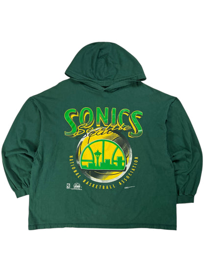 Vintage 90s Magic Johnson T’s Seattle Super Sonics long sleeve hoodie shirt (XL)