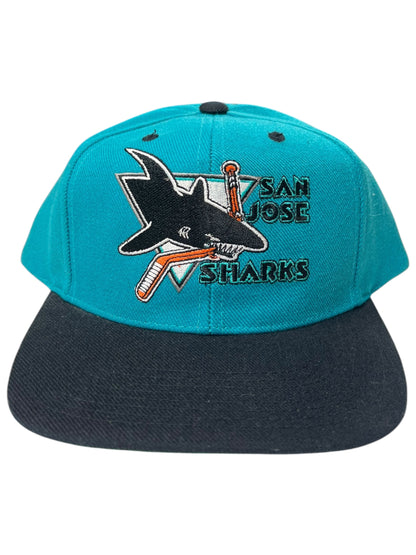 Vintage 90s G Cap San Jose Sharks Block head SnapBack