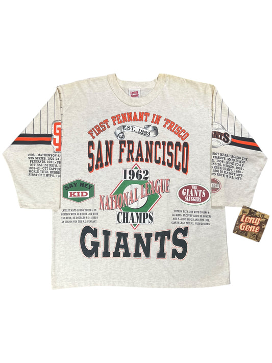Vintage 90s Long Gone San Francisco Giants all over print shirt (XL) DS NWT