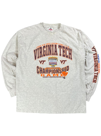 Vintage 2000 Virginia Tech Hokies football sugar bowl long sleeve print shirt (XL)