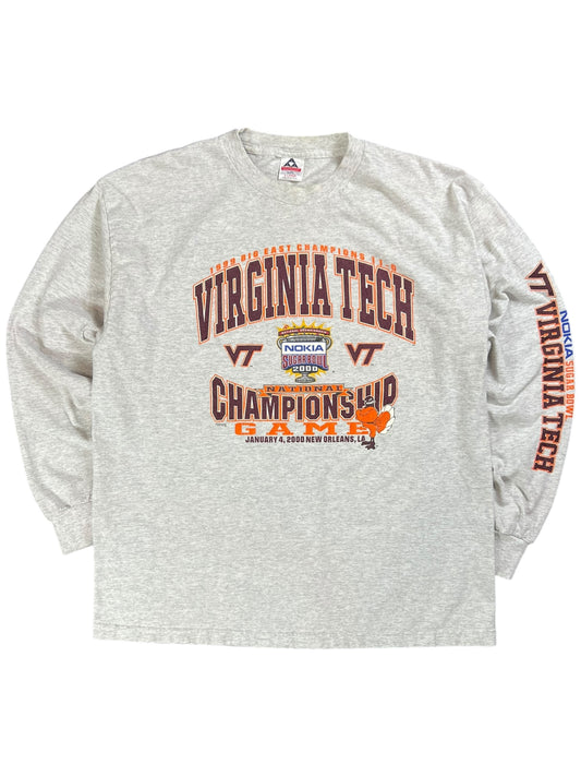 Vintage 2000 Virginia Tech Hokies football sugar bowl long sleeve print shirt (XL)