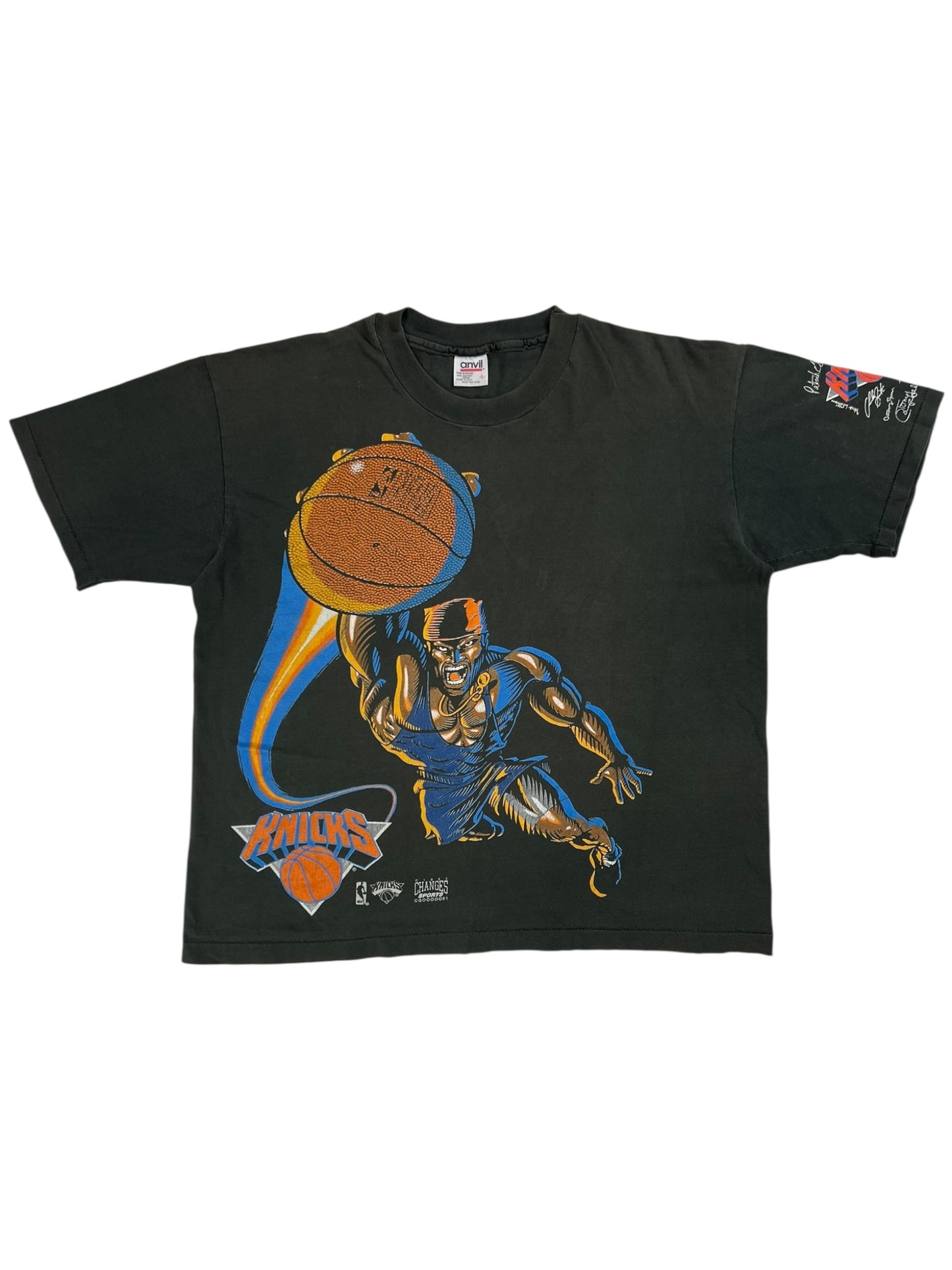 Vintage 1993 New York Knicks caricature street tee (L)