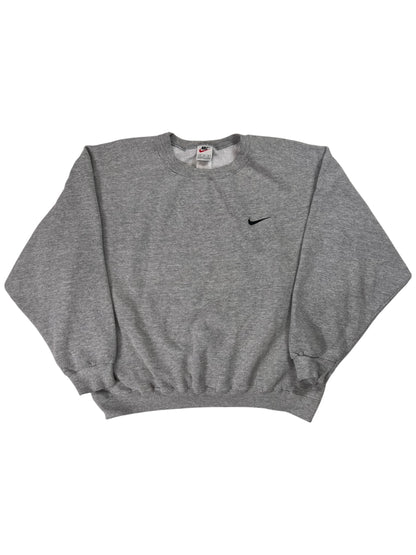 Vintage 90s Nike mini swoosh grey crewneck (M)