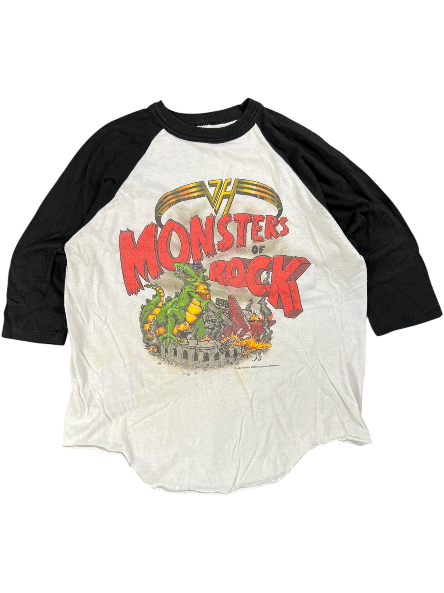 Vintage 1988 Monsters of Rock Van Halen raglan band tee (M)