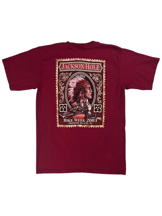 Vintage 2003 Biker Week Jackson Hole Saloon biker tee (L)