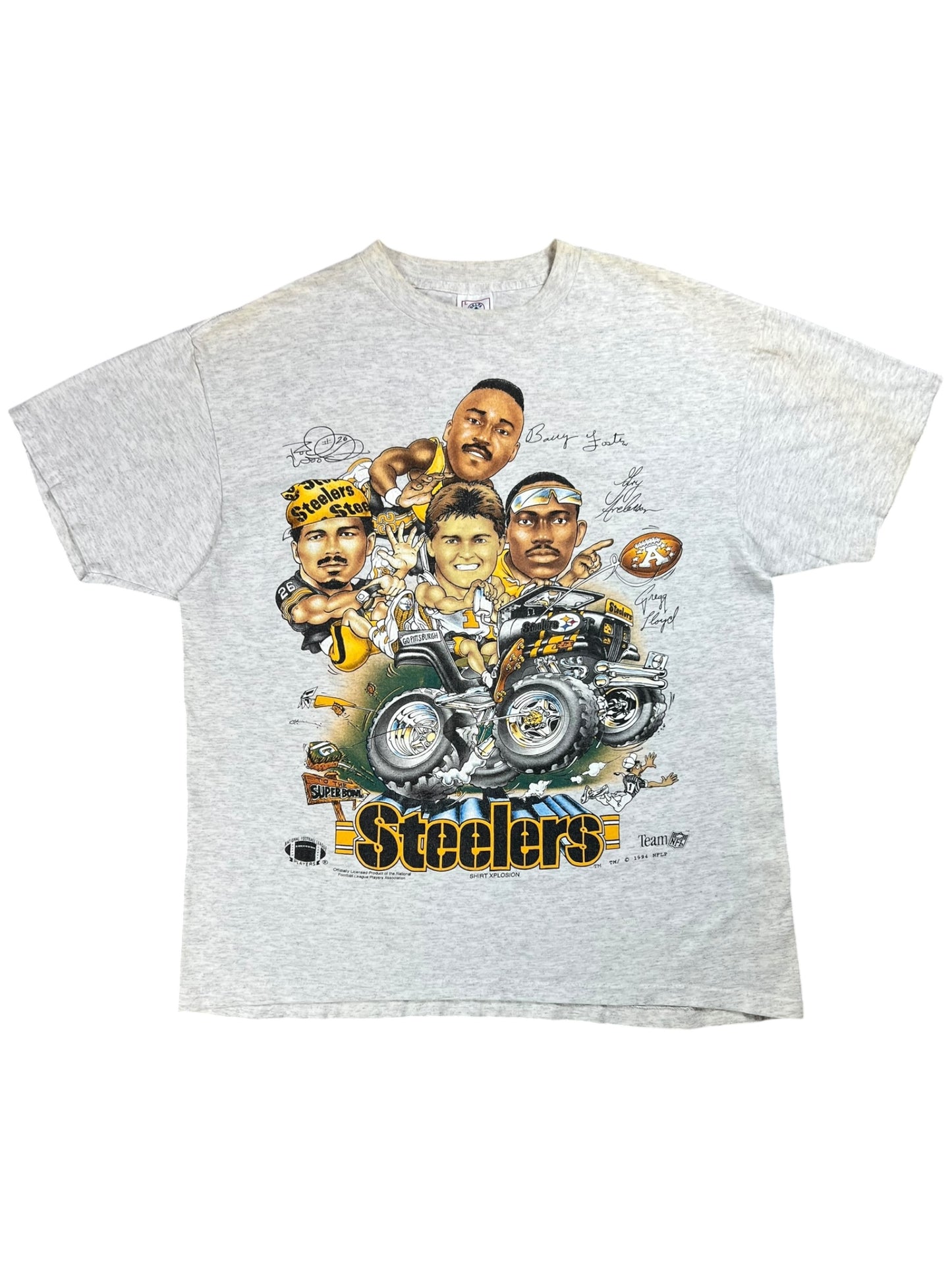 Vintage 1994 Pittsburgh Steelers caricature Shirt Xplosion tee (L)