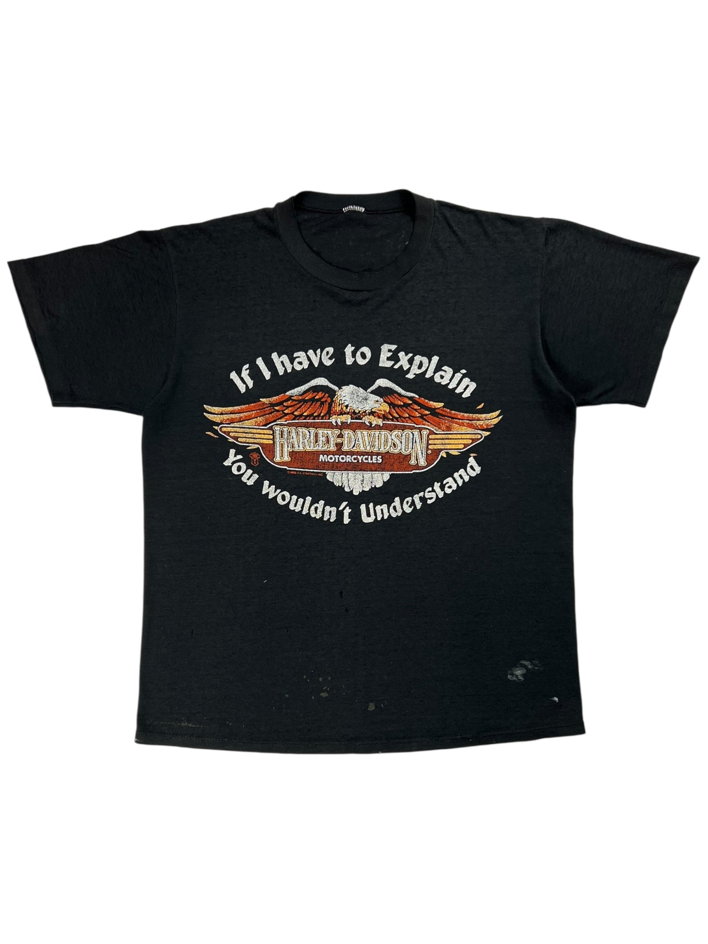 Vintage 1983 Harley Davidson If I Have To Explain You Wouldn’t Understand faded tee (L)