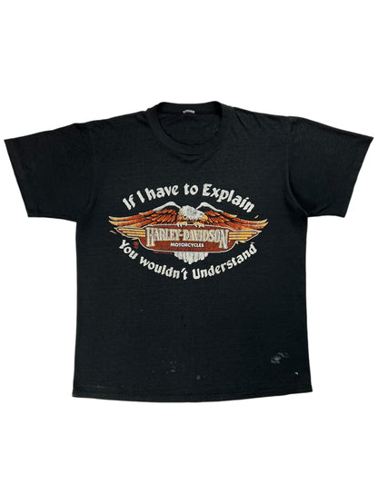 Vintage 1983 Harley Davidson If I Have To Explain You Wouldn’t Understand faded tee (L)