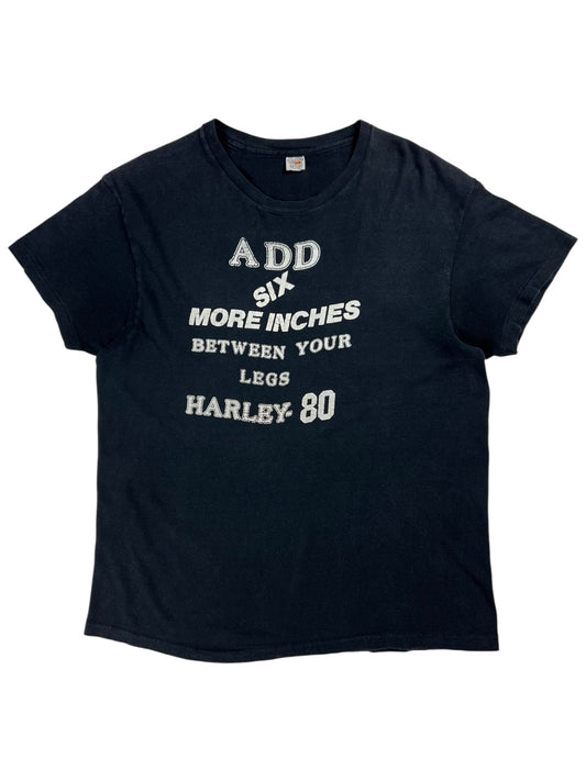 Vintage 1980 Harley Davidson Add Six More Inches between your legs biker tee (M)