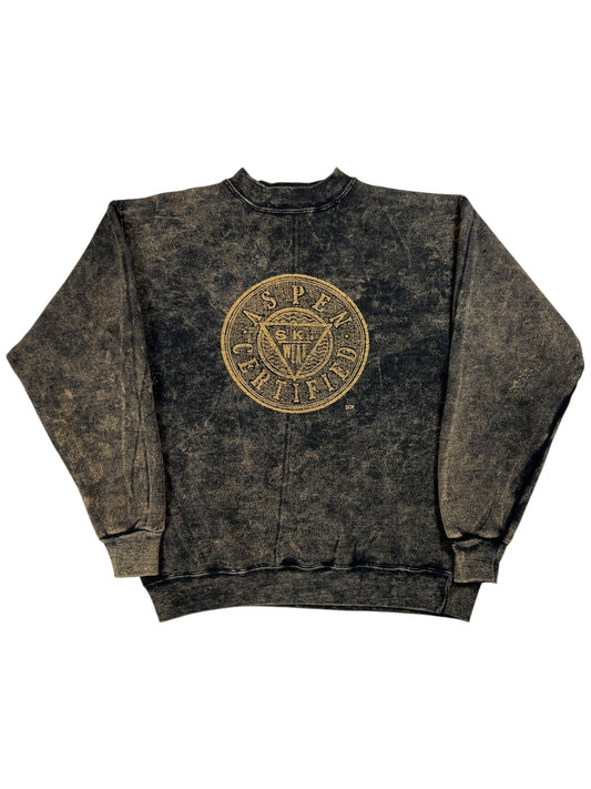 Vintage 90s Aspen Certified Ski Wear acid wash crewneck (M)