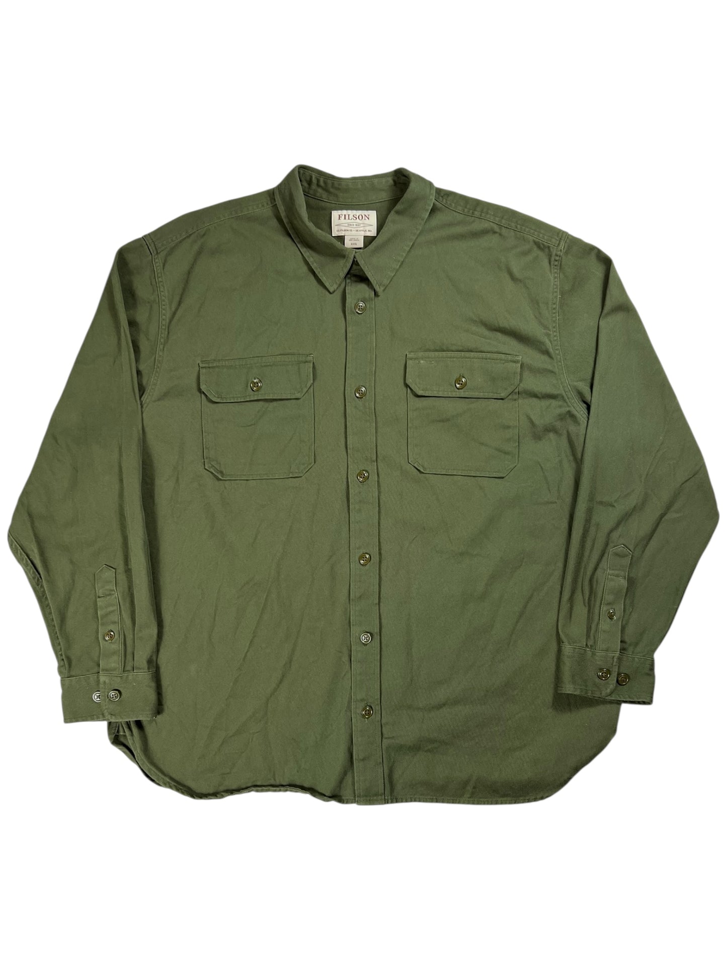 Y2K C.C. Filson Co. Seattle Washington button up shirt (XXXL)