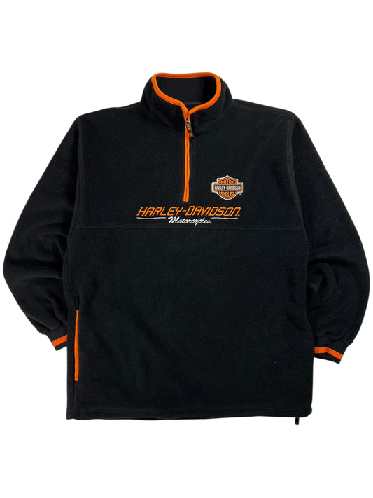 Vintage Y2K Harley Davidson Motorcycles 1/4 zip fleece (L)