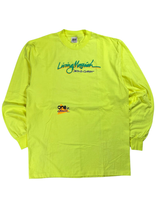 Vintage 90s Living Messiah Jesus Christ One In Christ long sleeve shirt (XL)